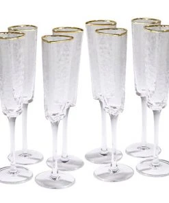 Global Views Hammered Champagne Glasses Set Of 8 New Arrivals