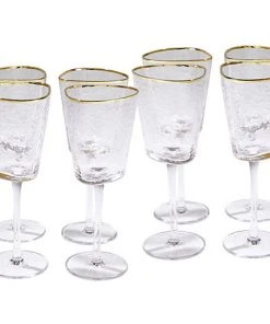 Global Views Hammered Footed Wine Glasses Set Of 8 New Arrivals