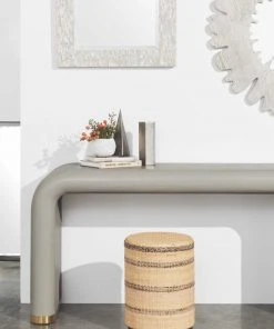 Made Goods Hudson Console French Gray Faux Woven Rattan New Arrivals