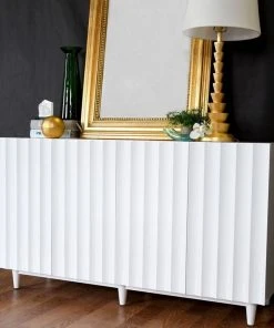 Worlds Away Odette Cabinet White Lacquer