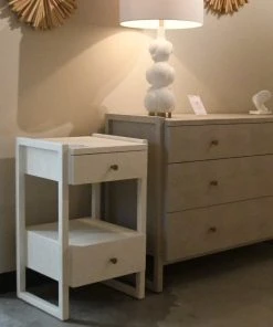 Made Goods Carrigan Single Nightstand Pristine Vintage Faux Shagreen New Arrivals