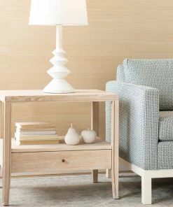 Bungalow 5 New Arrivals Paola One Drawer Side Table Bleached Cerused Oak