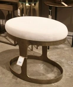 Studio A New Arrivals Oslo Stool Gold Muslin Cushion