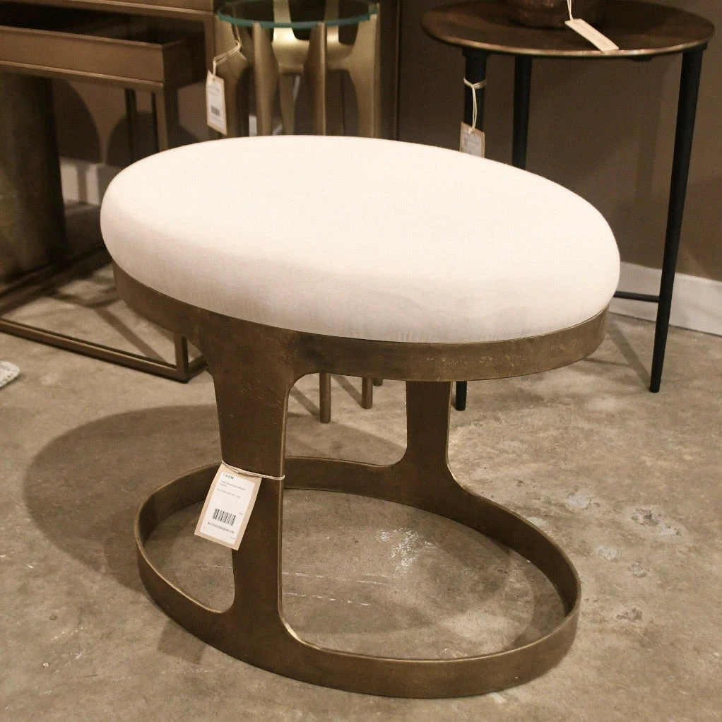 Studio A New Arrivals Oslo Stool Gold Muslin Cushion 4 Studio A New Arrivals Oslo Stool Gold Muslin Cushion