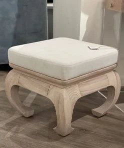 Worlds Away Claudia Stool Cerused Oak