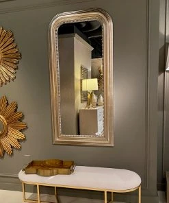 Worlds Away New Arrivals Waverly Floor Mirror Silver Leaf