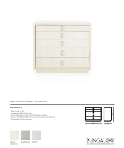 Bungalow 5 Parker Large 5 Drawer Chest Light Natural New Arrivals 17 Bungalow 5 Parker Large 5 Drawer Chest Light Natural New Arrivals