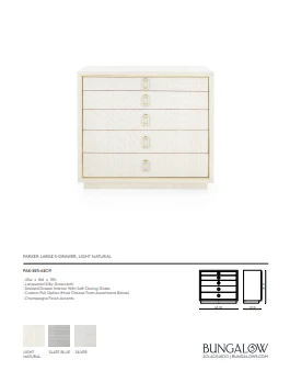 Bungalow 5 Parker Large 5 Drawer Chest Light Natural New Arrivals 10 Bungalow 5 Parker Large 5 Drawer Chest Light Natural New Arrivals