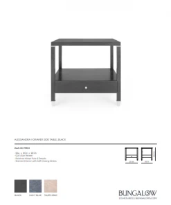 Bungalow 5 Alessandra 1 Drawer Side Table Black New Arrivals 23 Bungalow 5 Alessandra 1 Drawer Side Table Black New Arrivals