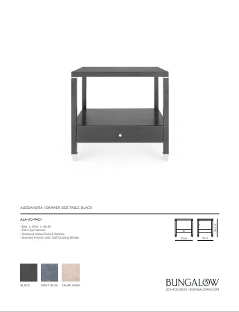 Bungalow 5 Alessandra 1 Drawer Side Table Black New Arrivals 13 Bungalow 5 Alessandra 1 Drawer Side Table Black New Arrivals