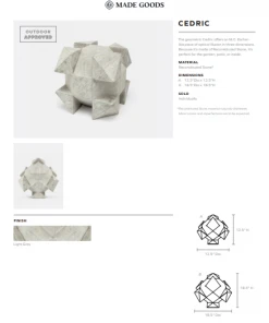 Made Goods Cedric Sculpture Light Gray