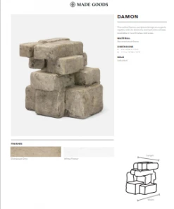Made Goods Damon Sculpture Gray Stone 15 Made Goods Damon Sculpture Gray Stone