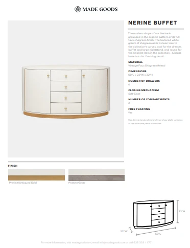 Made Goods Nerine Buffet Pristine Vintage Faux Shagreen And Brass New Arrivals 8 Made Goods Nerine Buffet Pristine Vintage Faux Shagreen And Brass New Arrivals