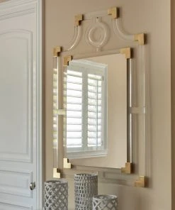 Mirror Home Acrylic And Brass Pagoda Mirror New Arrivals
