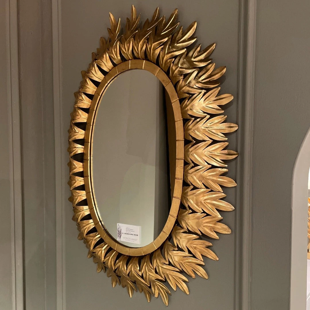 Worlds Away Lona Oval Mirror Gold Leaf New Arrivals 4 Worlds Away Lona Oval Mirror Gold Leaf New Arrivals