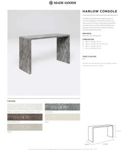 Made Goods Harlow 72" Console Blanc Faux Shagreen New Arrivals 7 Made Goods Harlow 72