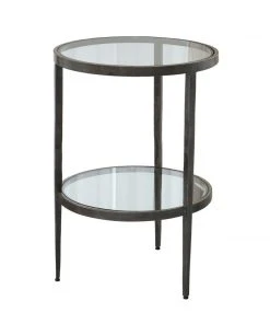 Studio A New Arrivals Laforge Two Tiered Side Table Iron And Braised Brass
