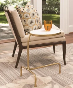 Global Views Cantilever Table Brass With White Marble Top 4 Global Views Cantilever Table Brass With White Marble Top