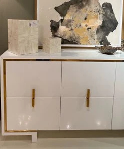 Worlds Away Diana Wastebasket Natural Bone New Arrivals