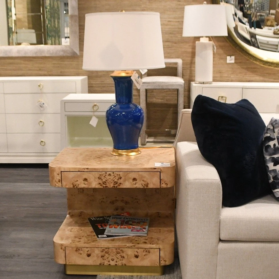 Bungalow 5 Emil Two Drawer Side Table Burl 4 Bungalow 5 Emil Two Drawer Side Table Burl