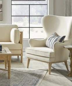 Worlds Away Frisco Wing Chair Ivory New Arrivals