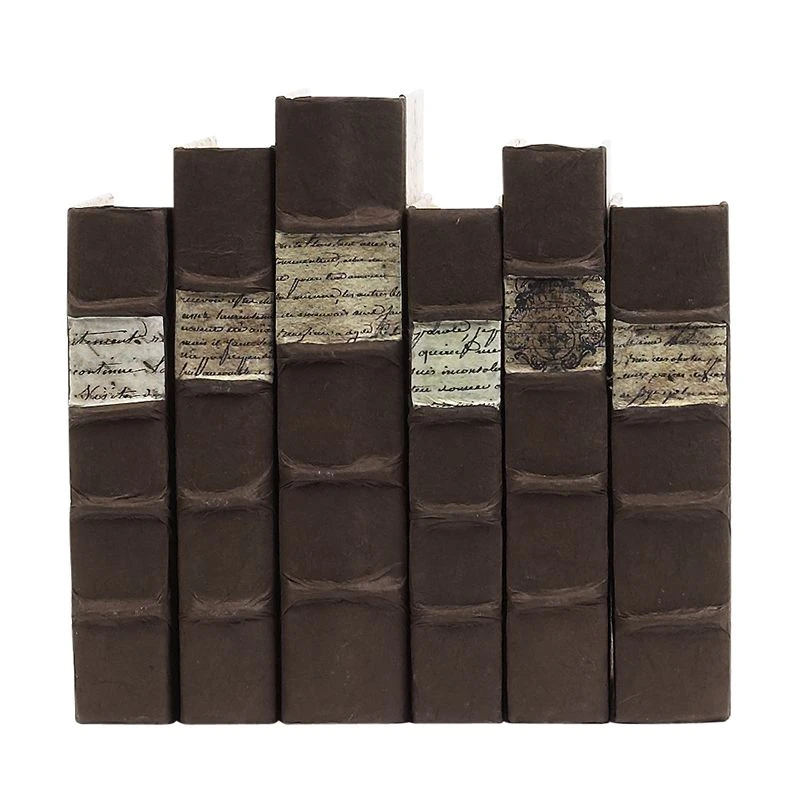 E Lawrence Raised Band Brown With Script Book Set Of 6 3 E Lawrence Raised Band Brown With Script Book Set Of 6