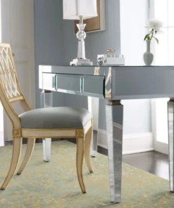 Worlds Away Jacklyn Glass Desk Mirrored 6 Worlds Away Jacklyn Glass Desk Mirrored