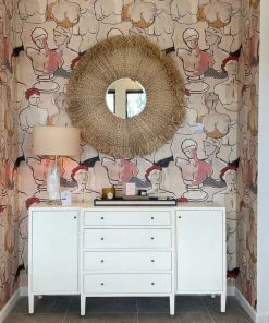 Made Goods Jarin Deep Drawer Buffet Designer White Faux Belgian Linen