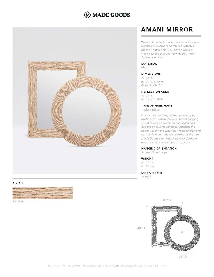 Made Goods New Arrivals Amani Mirror Round 7 Made Goods New Arrivals Amani Mirror Round