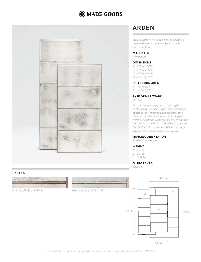 Made Goods Arden Mirror White Cerused Oak Large New Arrivals 6 Made Goods Arden Mirror White Cerused Oak Large New Arrivals