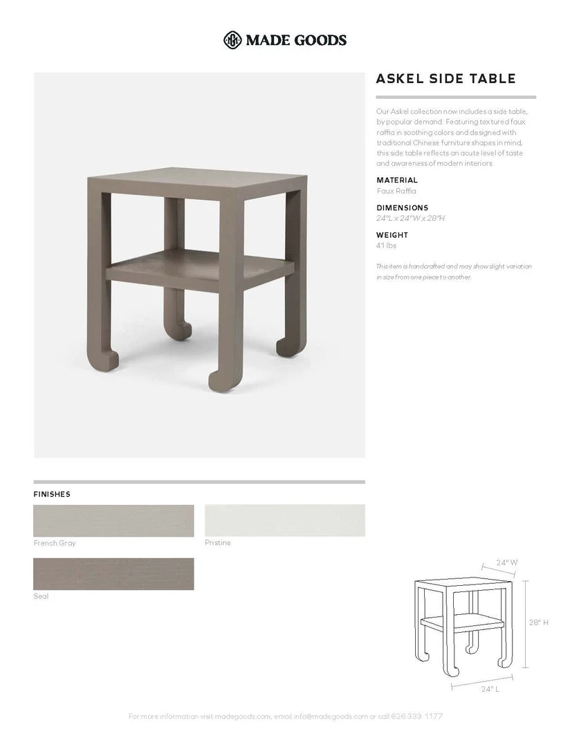 Made Goods Askel Side Table Seal Faux Raffia New Arrivals 6 Made Goods Askel Side Table Seal Faux Raffia New Arrivals