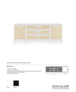Bungalow 5 New Arrivals Astor 3 Drawer And 2 Door Cabinet White