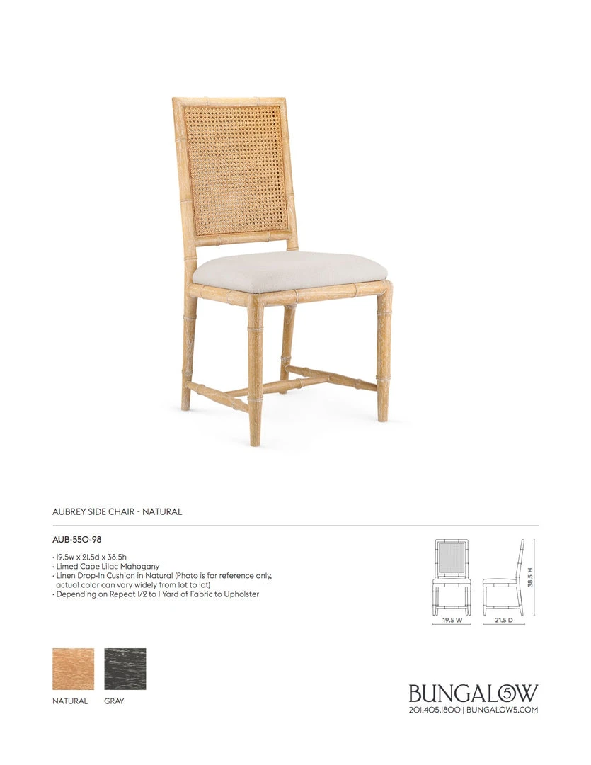 Bungalow 5 New Arrivals Aubrey Side Chair Natural 8 Bungalow 5 New Arrivals Aubrey Side Chair Natural