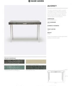 Made Goods New Arrivals Audrey Desk Charcoal Faux Linen 7 Made Goods New Arrivals Audrey Desk Charcoal Faux Linen