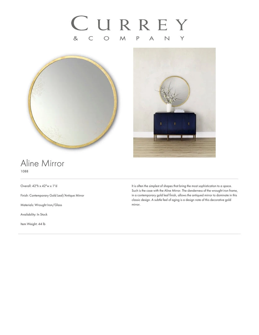 Currey And Company Aline Round Mirror 5 Currey And Company Aline Round Mirror