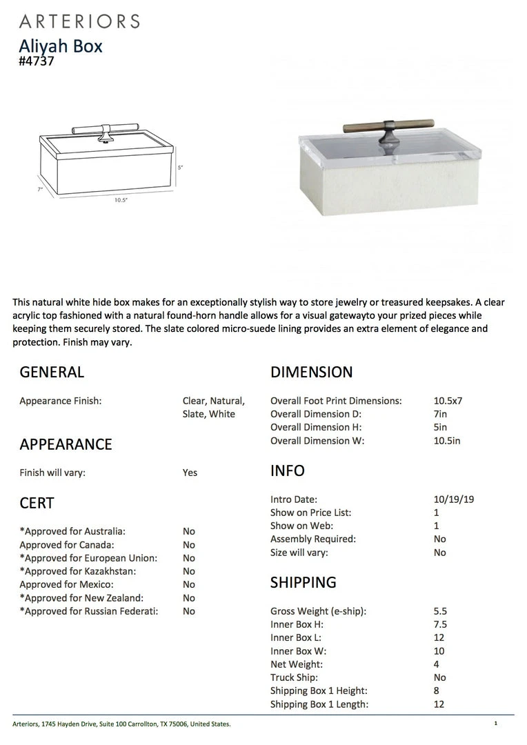 Arteriors Home New Arrivals Aliyah Box 7 Arteriors Home New Arrivals Aliyah Box