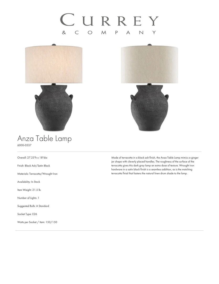 Currey And Company New Arrivals Anza Table Lamp 7 Currey And Company New Arrivals Anza Table Lamp