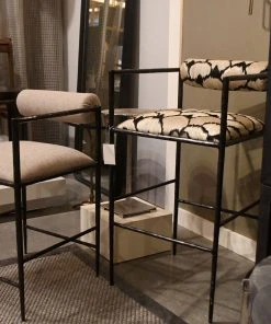 Arteriors Home Barbana Bar Stool Ocelot Embroidery 18 Arteriors Home Barbana Bar Stool Ocelot Embroidery