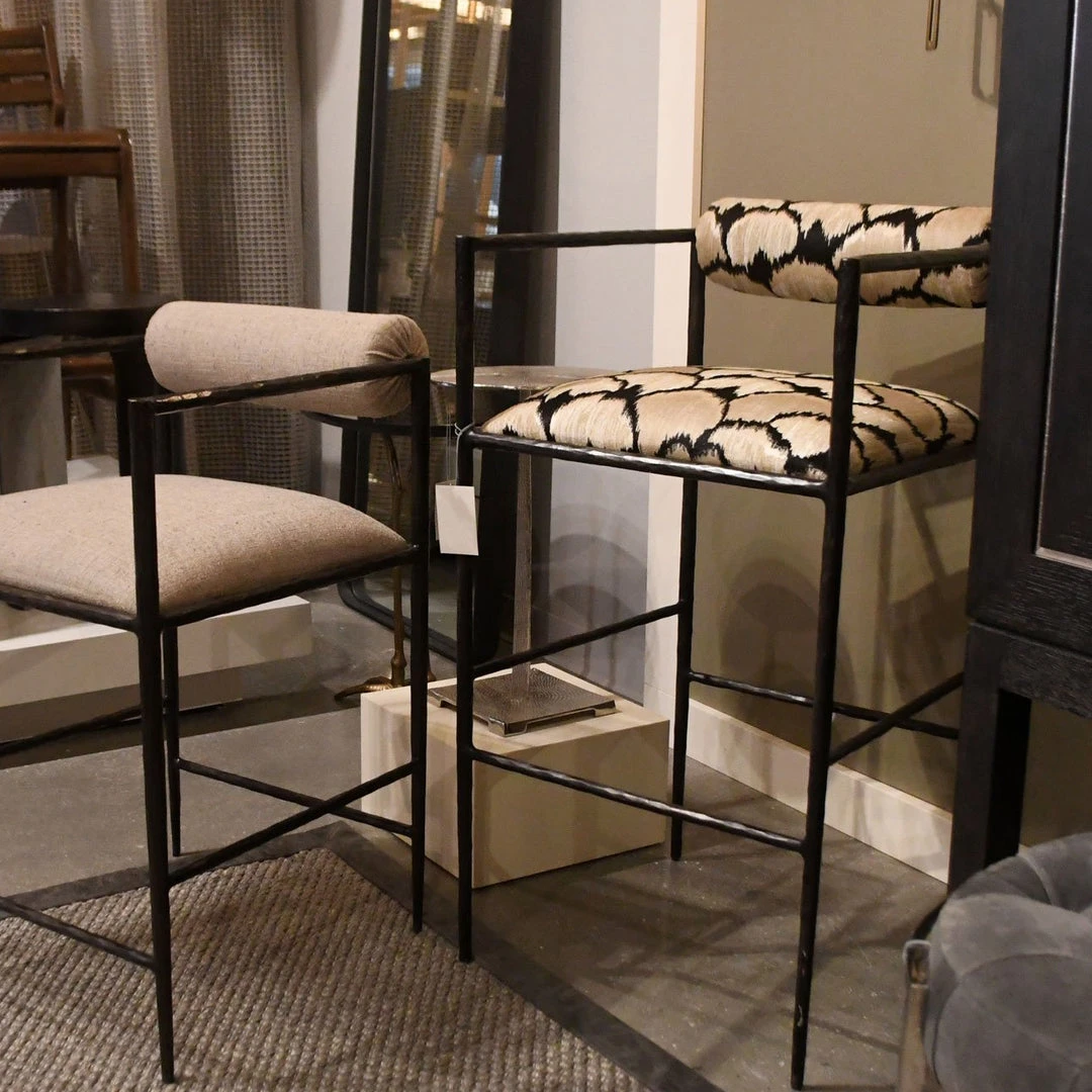 Arteriors Home Barbana Bar Stool Ocelot Embroidery 9 Arteriors Home Barbana Bar Stool Ocelot Embroidery