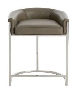 Arteriors Home New Arrivals Calvin Counter Stool Dove And Polished Nickel