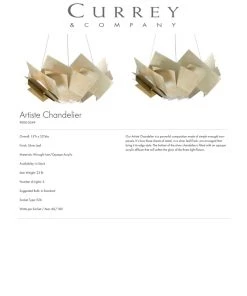 Currey And Company Artiste Chandelier