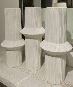 Global Views Ascending Ring Vases Matte White Set Of 3