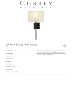 Currey And Company Ashdown Wall Sconce Black