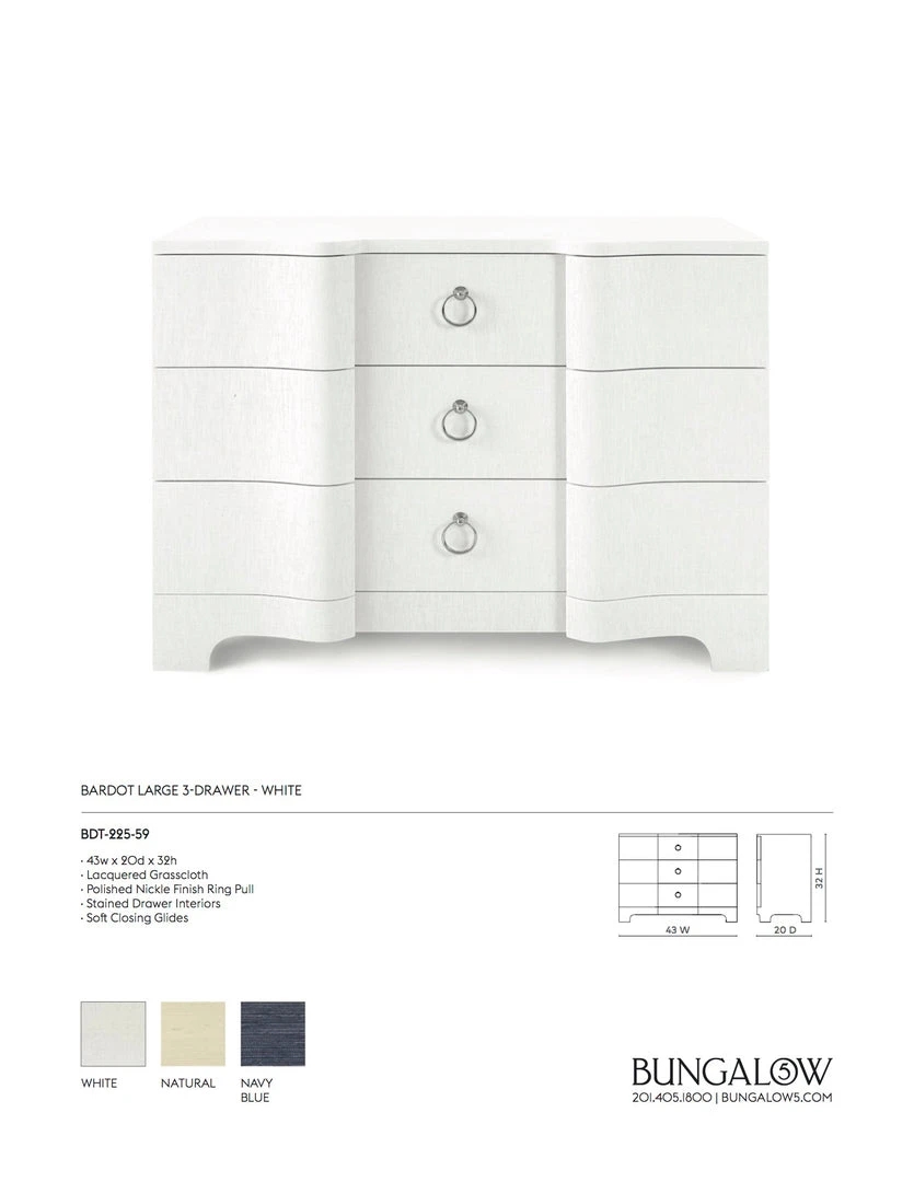 Bungalow 5 Bardot Large 3 Drawer White New Arrivals 6 Bungalow 5 Bardot Large 3 Drawer White New Arrivals