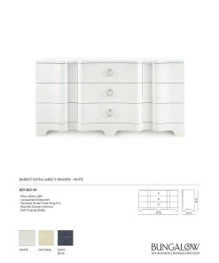 Bungalow 5 Bardot Extra Large 9 Drawer Dresser White 20 Bungalow 5 Bardot Extra Large 9 Drawer Dresser White