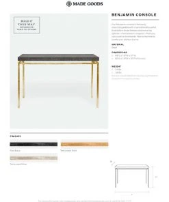 Made Goods New Arrivals Benjamin Narrow Console Table Gold