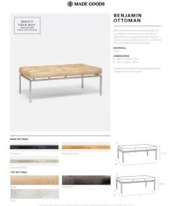 Made Goods New Arrivals Benjamin Ottoman Beige Hair On Hide With Gold Base 7 Made Goods New Arrivals Benjamin Ottoman Beige Hair On Hide With Gold Base