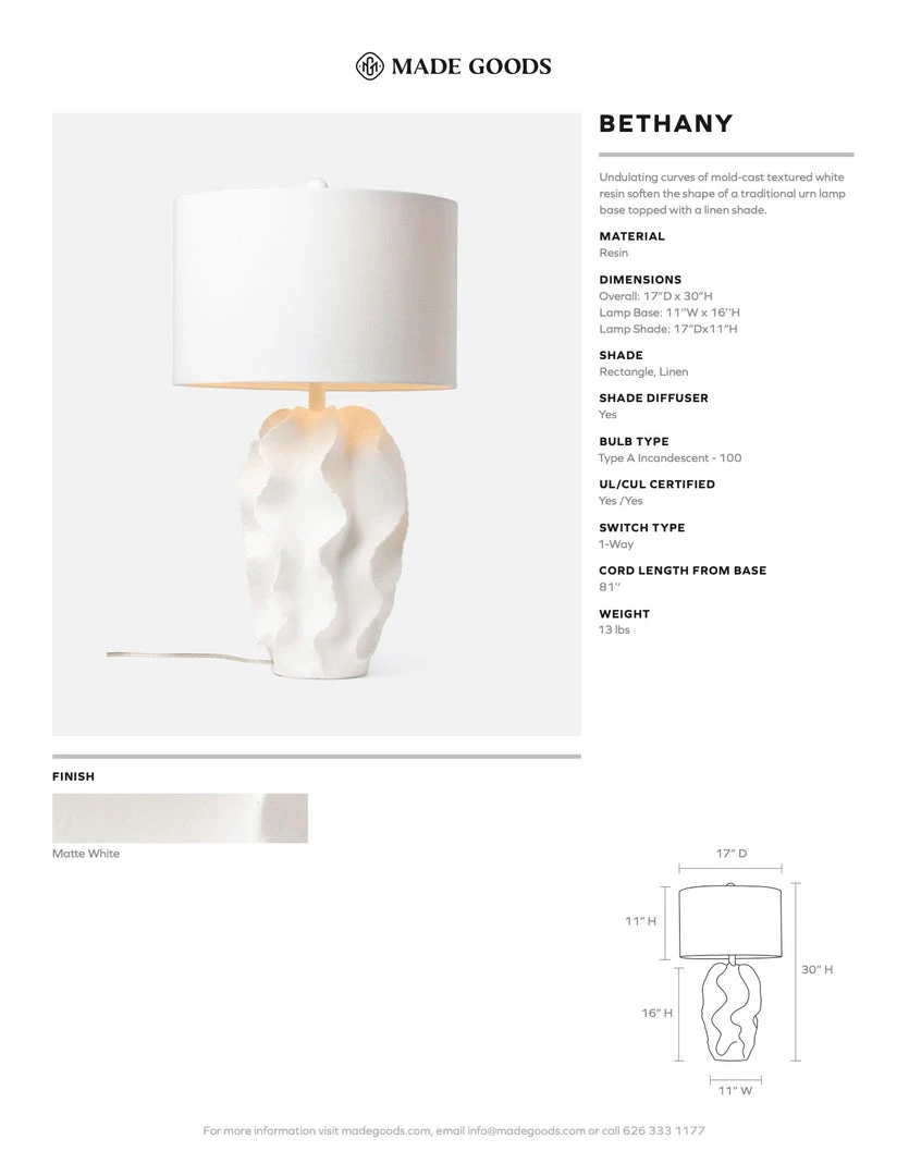 Made Goods New Arrivals Bethany Lamp White 8 Made Goods New Arrivals Bethany Lamp White