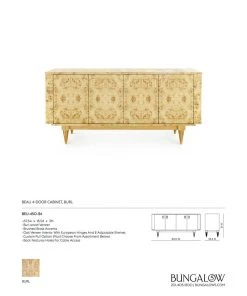 Bungalow 5 Beau 4 Door Cabinet Burl