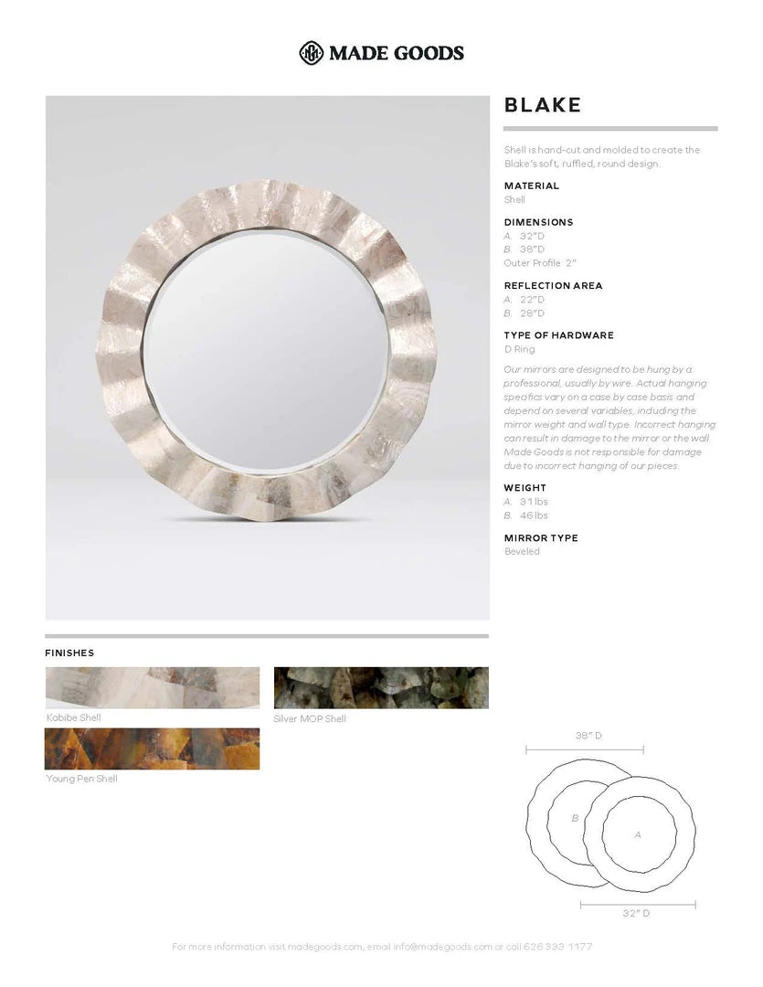 Made Goods New Arrivals Blake Mirror Silver Mother Of Pearl 4 Made Goods New Arrivals Blake Mirror Silver Mother Of Pearl